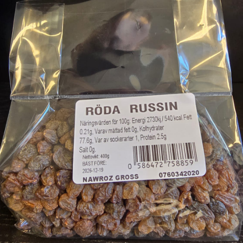 NAWROZ Røde Rosiner 400g x 24 Stk