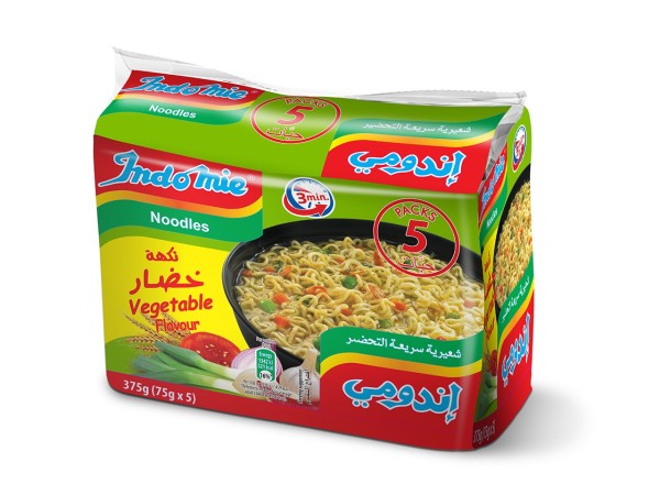 Indomie Noodles Grønnsaker Smak ( 5 x 75 g ) x 8 Packs