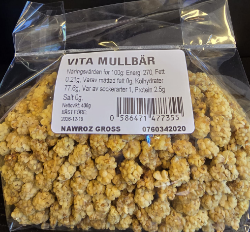 NAWROZ Hvite Morbær 400g x 24 Stk