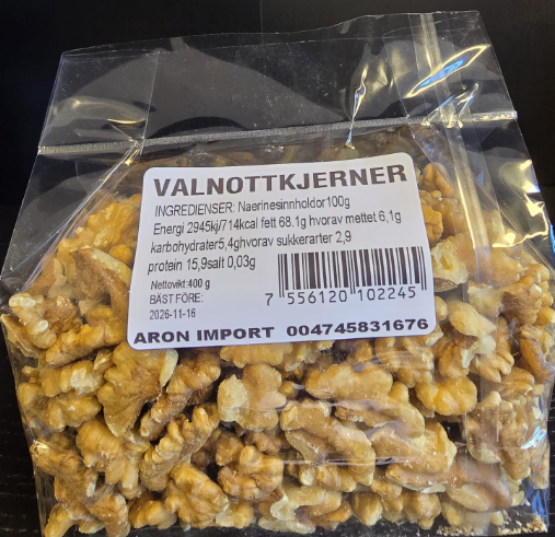 NAWROZ Valnøtter Kjerner 400g x 24 Stk